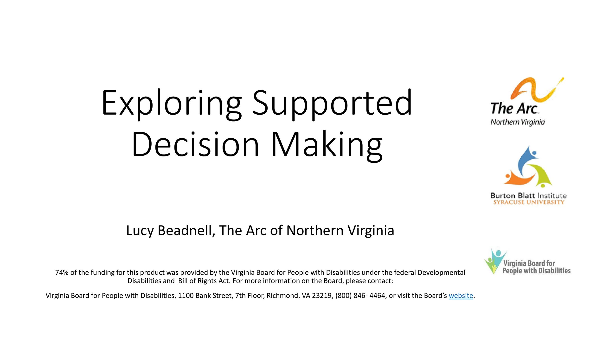 Cover art for: Exploring Supported Decision Making