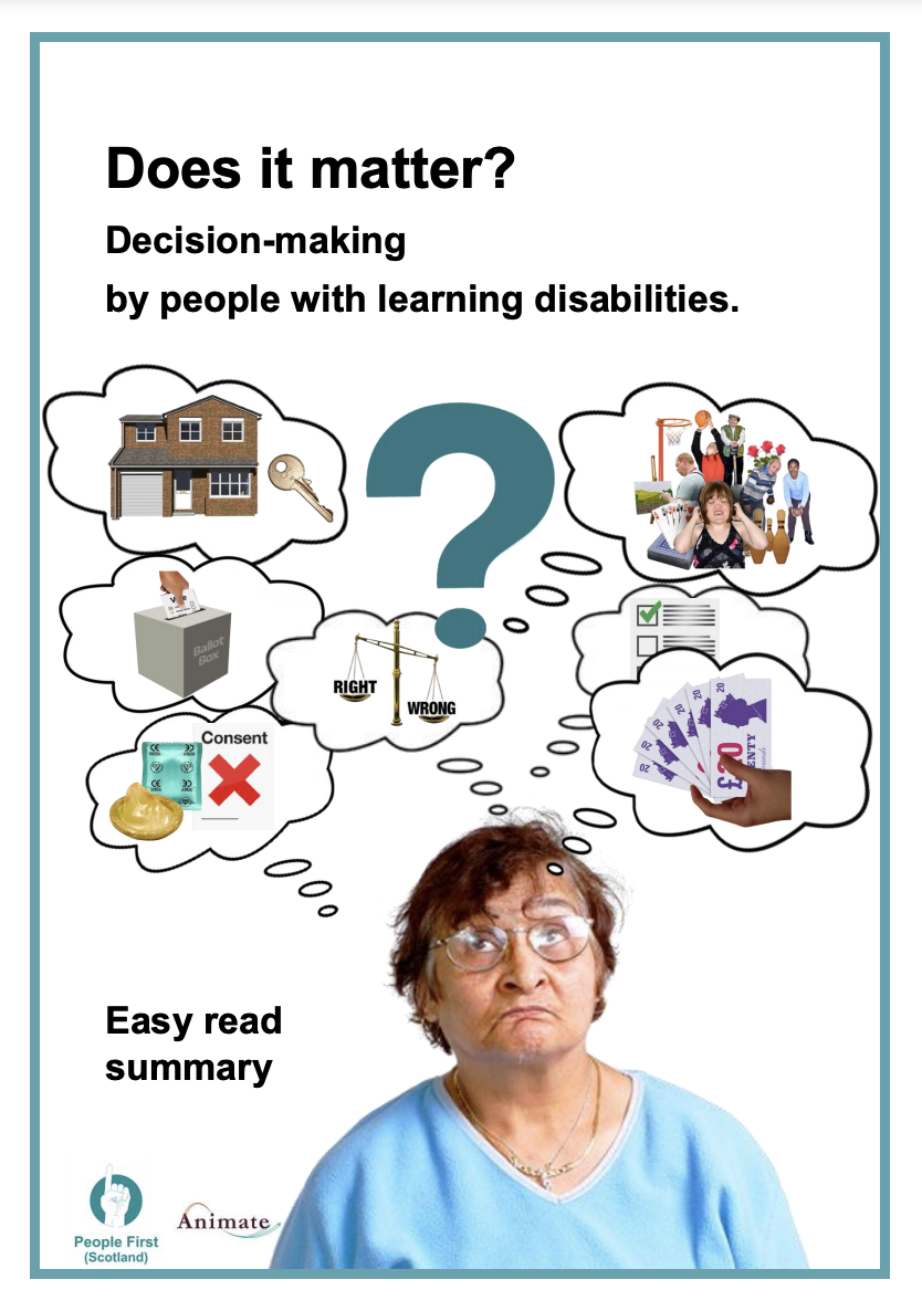 Cover art for: Does it matter? Decision-making by People with Learning Disabilities.