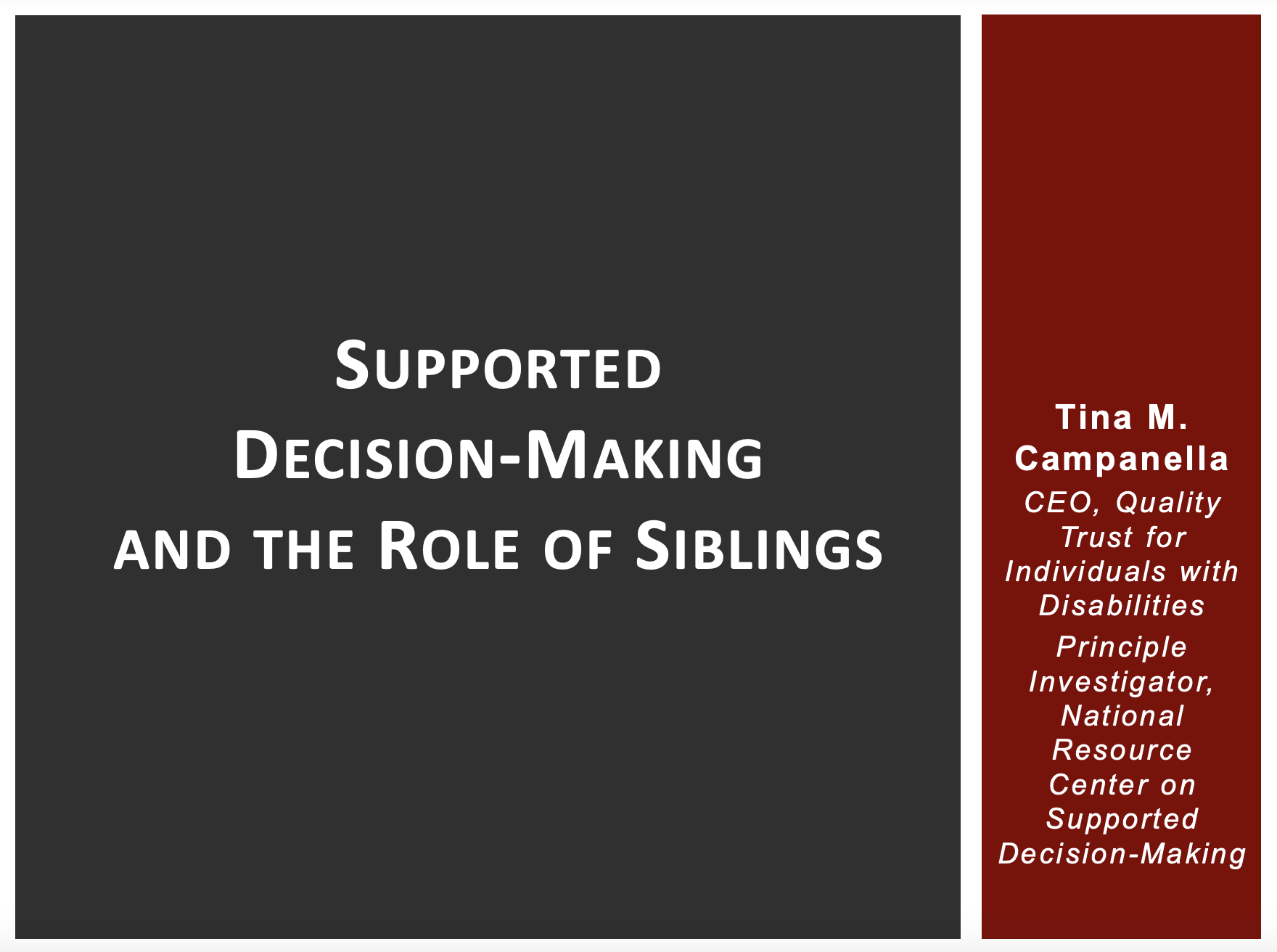 Cover art for: Supported Decision Making and The Role Of Sibilings