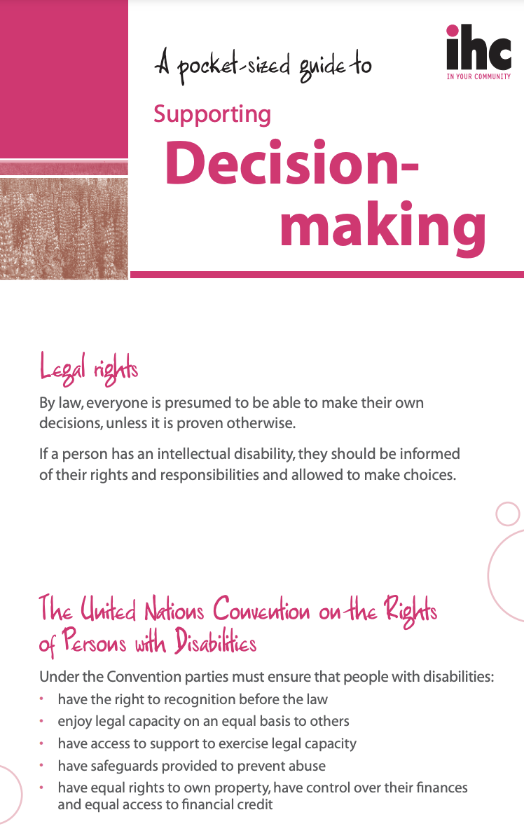 Cover art for: A Pocket Sized Guide to Supported Decision Making