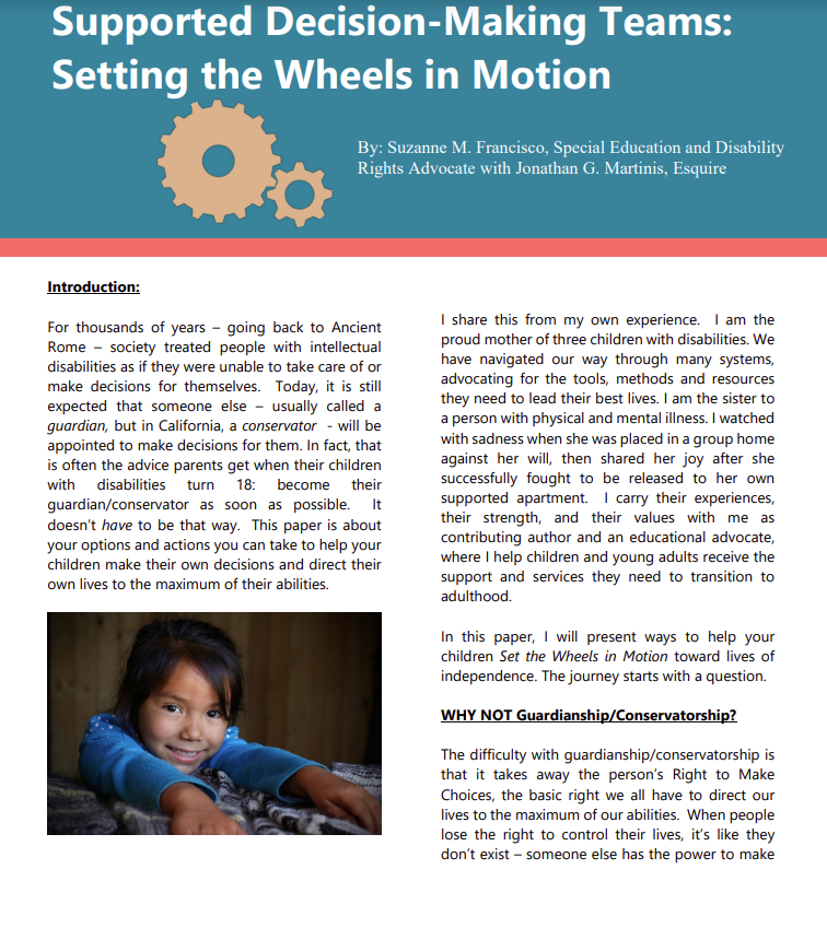Cover art for: Supported Decision Making Teams: Setting the Wheels in Motion