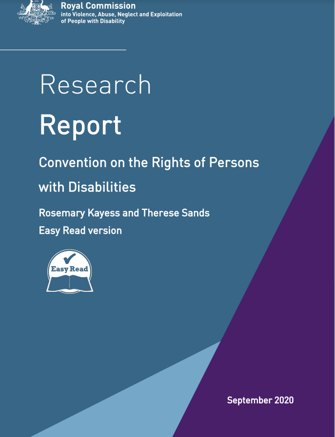 Cover art for: Convention on the Rights of Persons with Disabilities Research Report – Easy Read