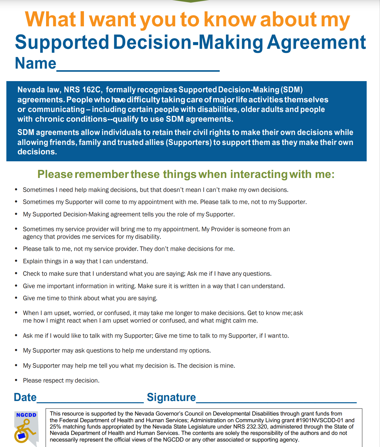 Cover art for: What I Want You to Know: Supported Decision Making Agreement