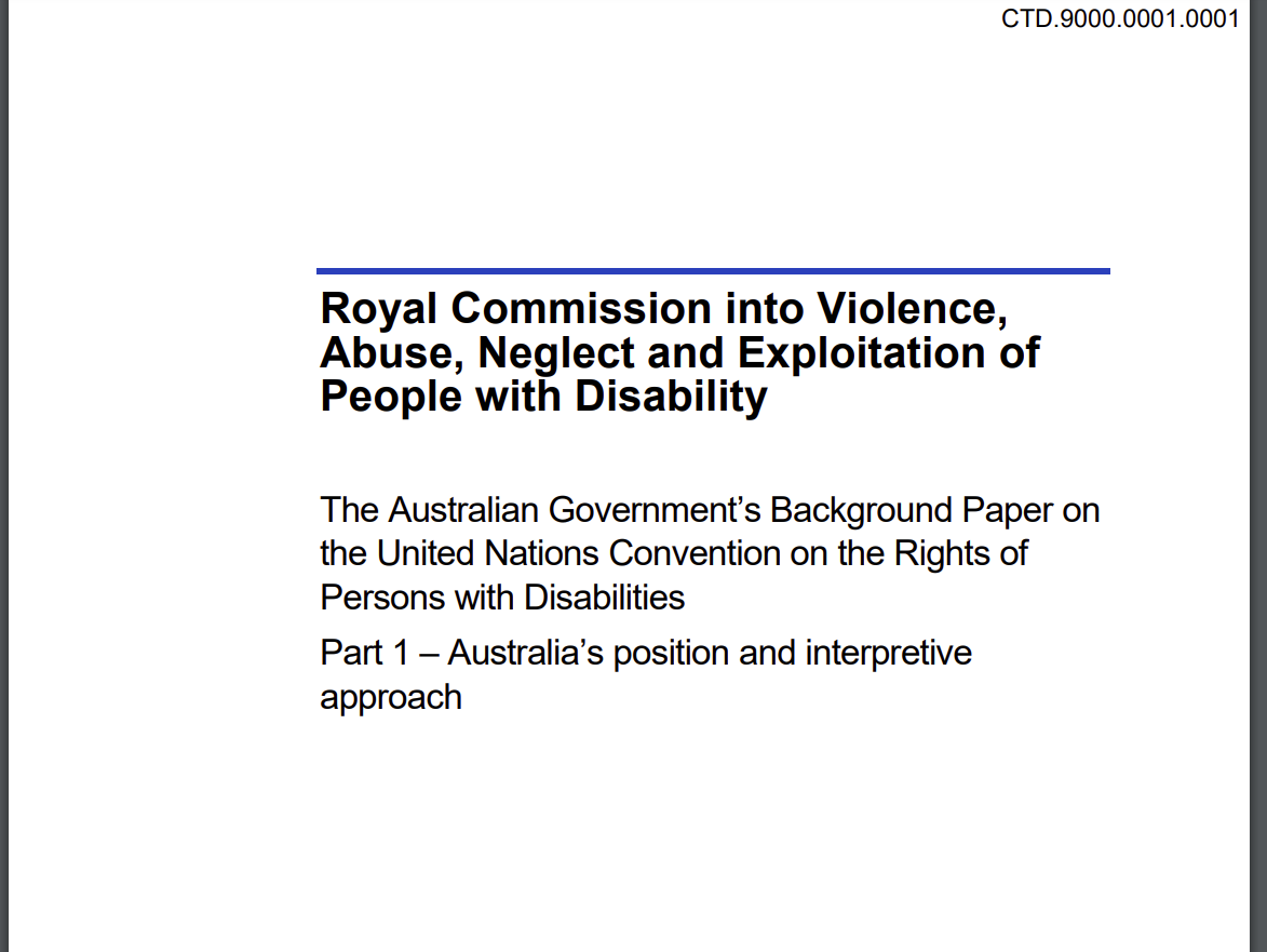Cover art for: Australia’s Interpretative Declaration on the Convention on the Rights of Persons with Disabilities (CRPD)
